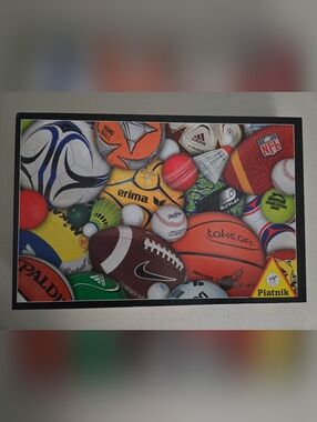 Piatnik Puzzle Featuring Bright Orange and Multicolor Sports Balls